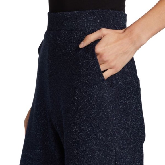 Chiara Boni Le Petit Robe Nazife Glitter Pants in Midnight Blue - Picture 2 of 6
